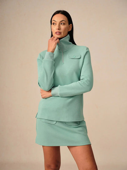 Crisp Couture Long Sleeve Pique Quarterzip