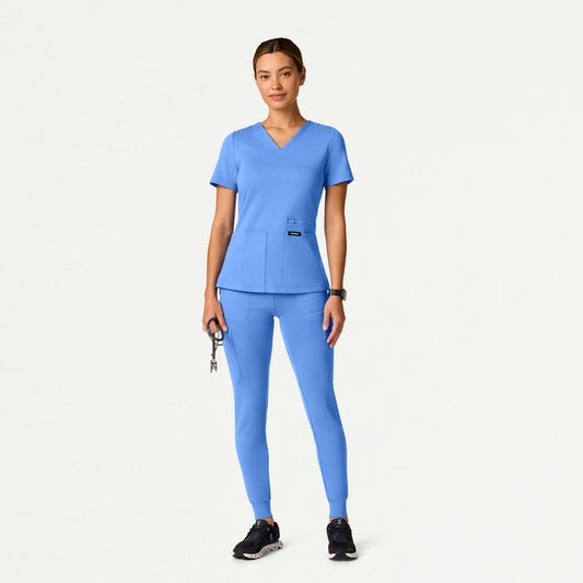 The 14-Pocket UltraSOFT™ Scrub Set - Ceil Blue