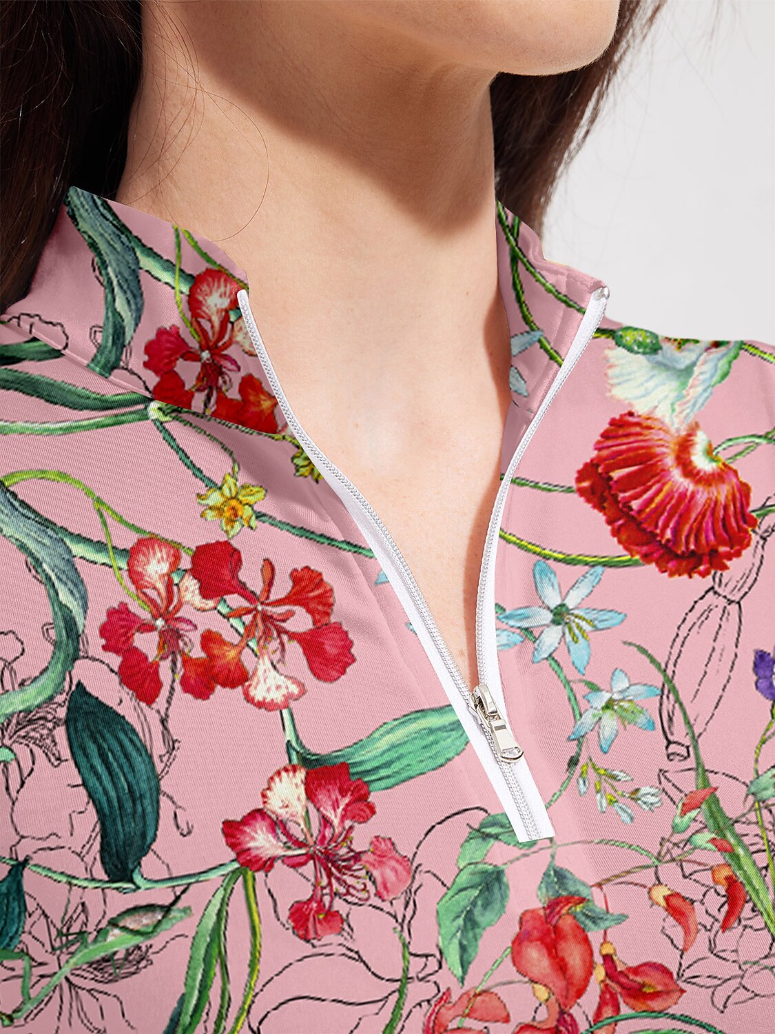 Botanical Energy Golf Shirt Quarterzip UPF50+